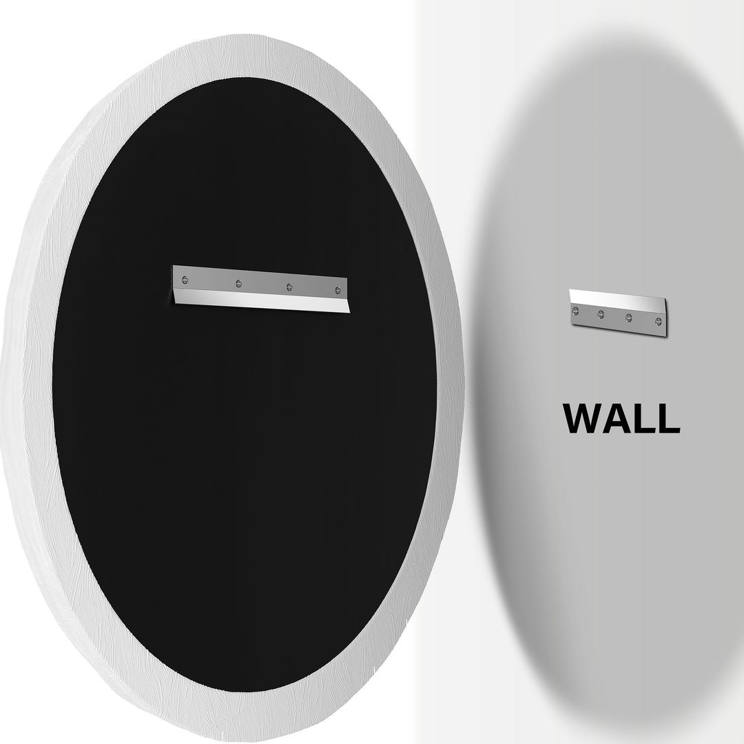Terra 30" x 30" Round Bathroom Mirror, Limestone