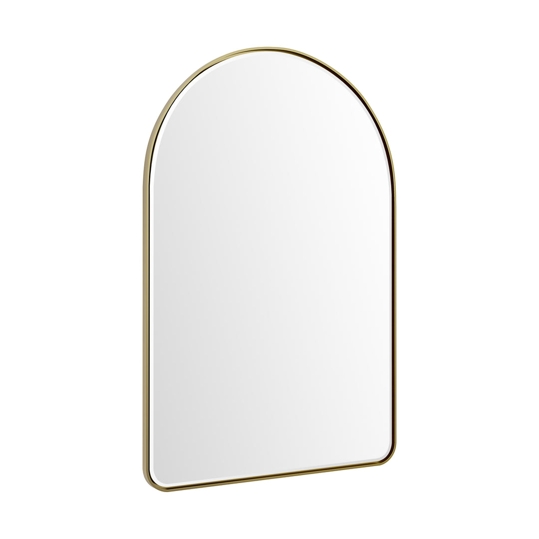 Rohe 24" x 36" Arched Bathroom Mirror, Champagne Brass