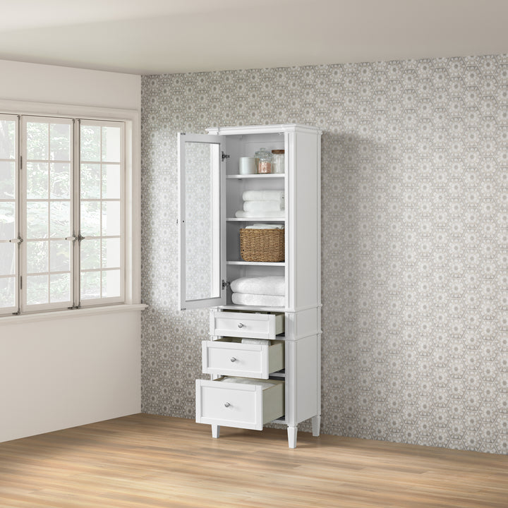 Brittany Linen Cabinet in Bright White
