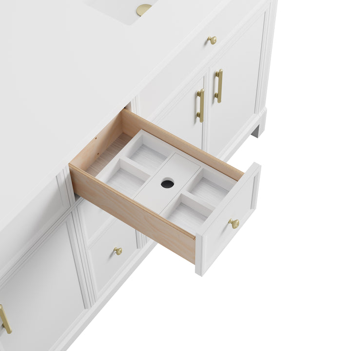 Bellshire 72" Double Sink Freestanding Vanity Cabinet in Bright White