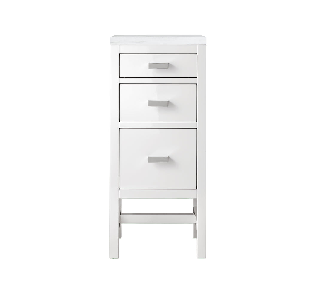 Addison 15" Base Cabinet in Glossy White with Arctic Fall Solid Surface Top | ANVE Kitchen &amp; Bath