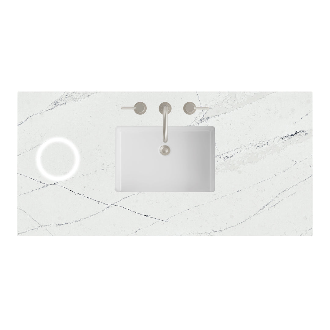 48" Single Vanity Top in Ethereal Noctis Silestone &amp; FreePower Charger | ANVE Kitchen &amp; Bath