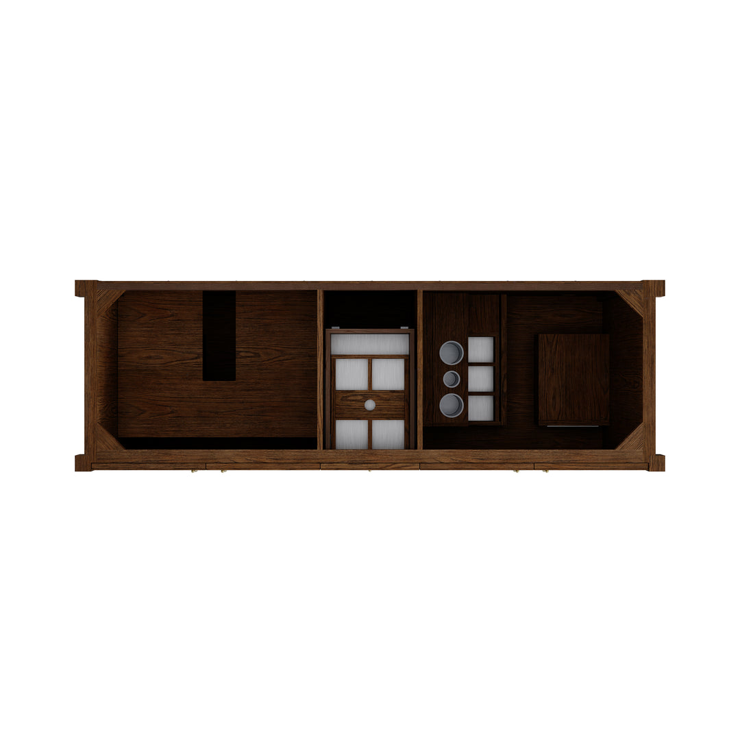 Kinnsden 72" Double Sink Freestanding Bathroom Vanity Cabinet in Sable Oak