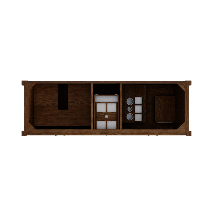 Kinnsden 72" Double Sink Freestanding Bathroom Vanity Cabinet in Sable Oak