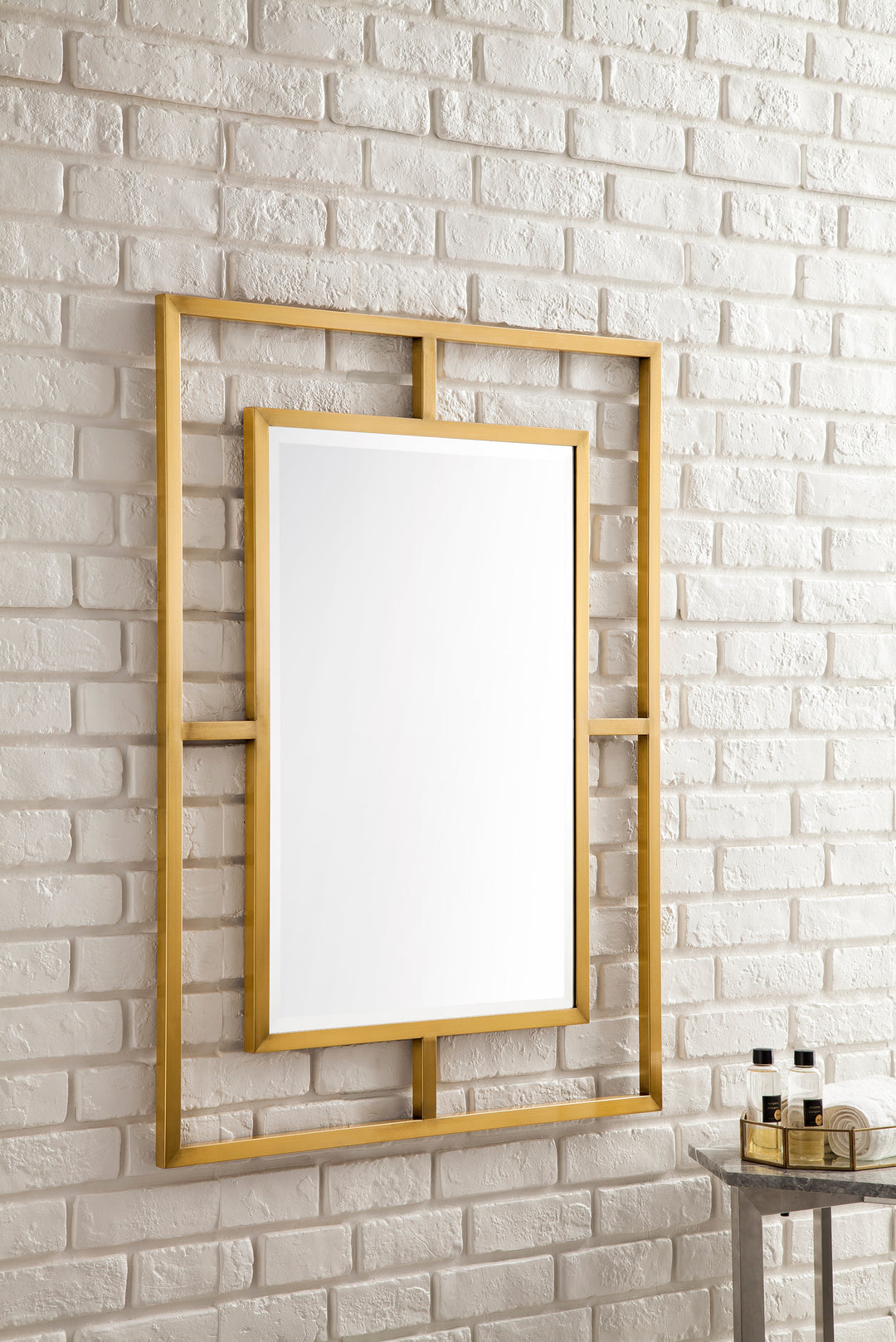 Boston 30" x 40" Rectangular Bathroom Mirror, Radiant Gold