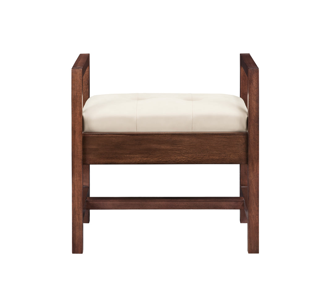 Addison 24.5" Upholstered Bench in Mid-Century Acacia | ANVE Kitchen &amp; Bath