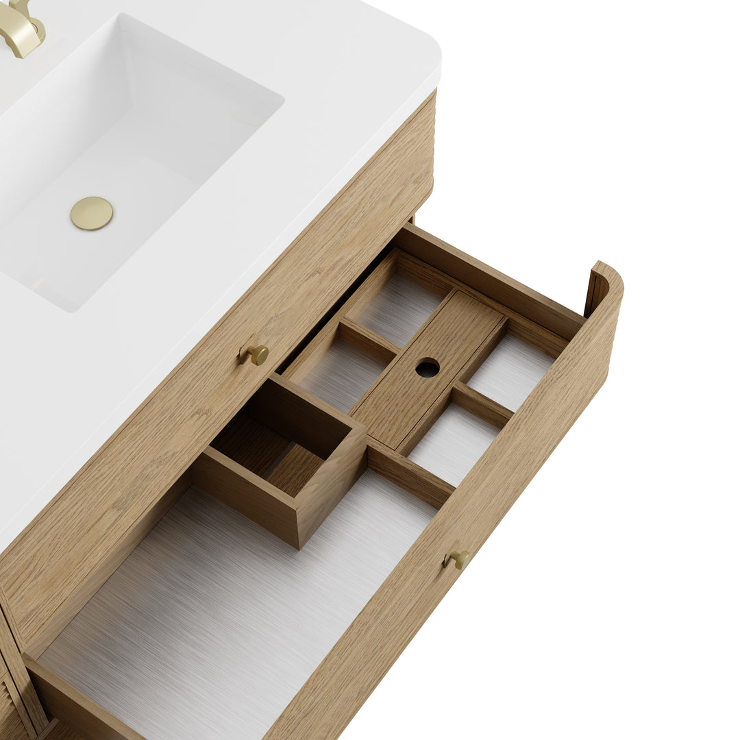 Allamari 72" Floating Double Vanity Cabinet in Dune Mist