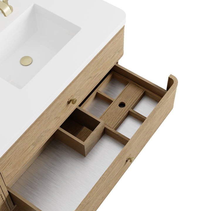 Allamari 72" Floating Double Vanity Cabinet in Dune Mist