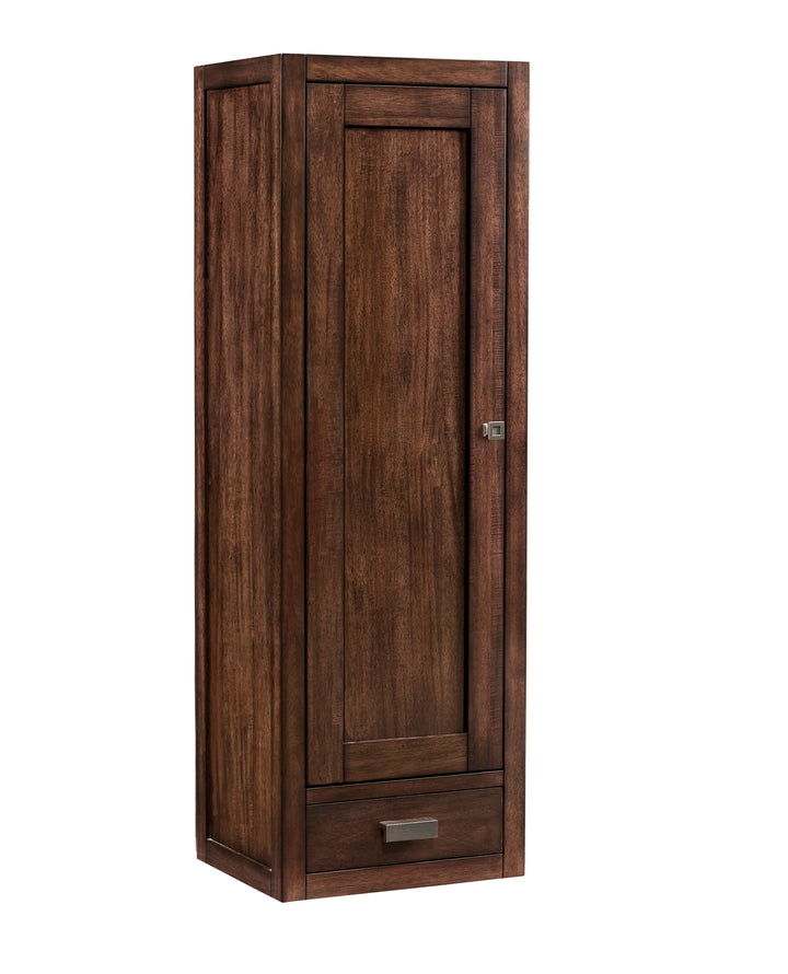 Addison 12" Petite Tower Hutch, Left in Mid-Century Acacia