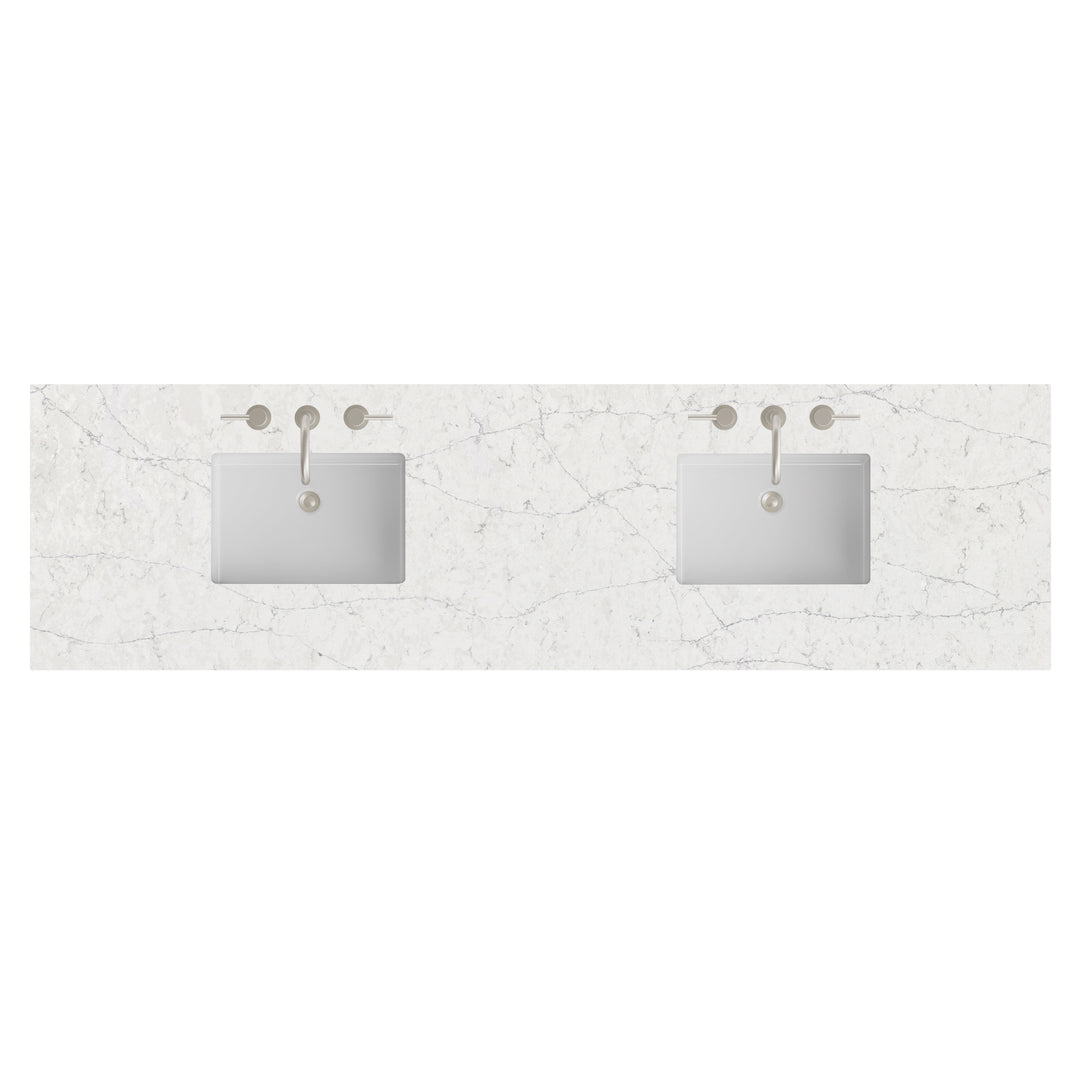 84" Double Sink Vanity Top in Eternal Jasmine Pearl Silestone | ANVE Kitchen &amp; Bath