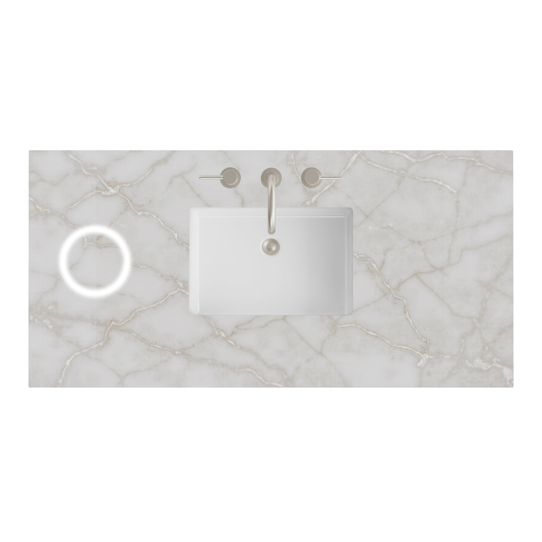 48" Single Vanity Top in Victorian Silver Silestone &amp; FreePower Charger | ANVE Kitchen &amp; Bath