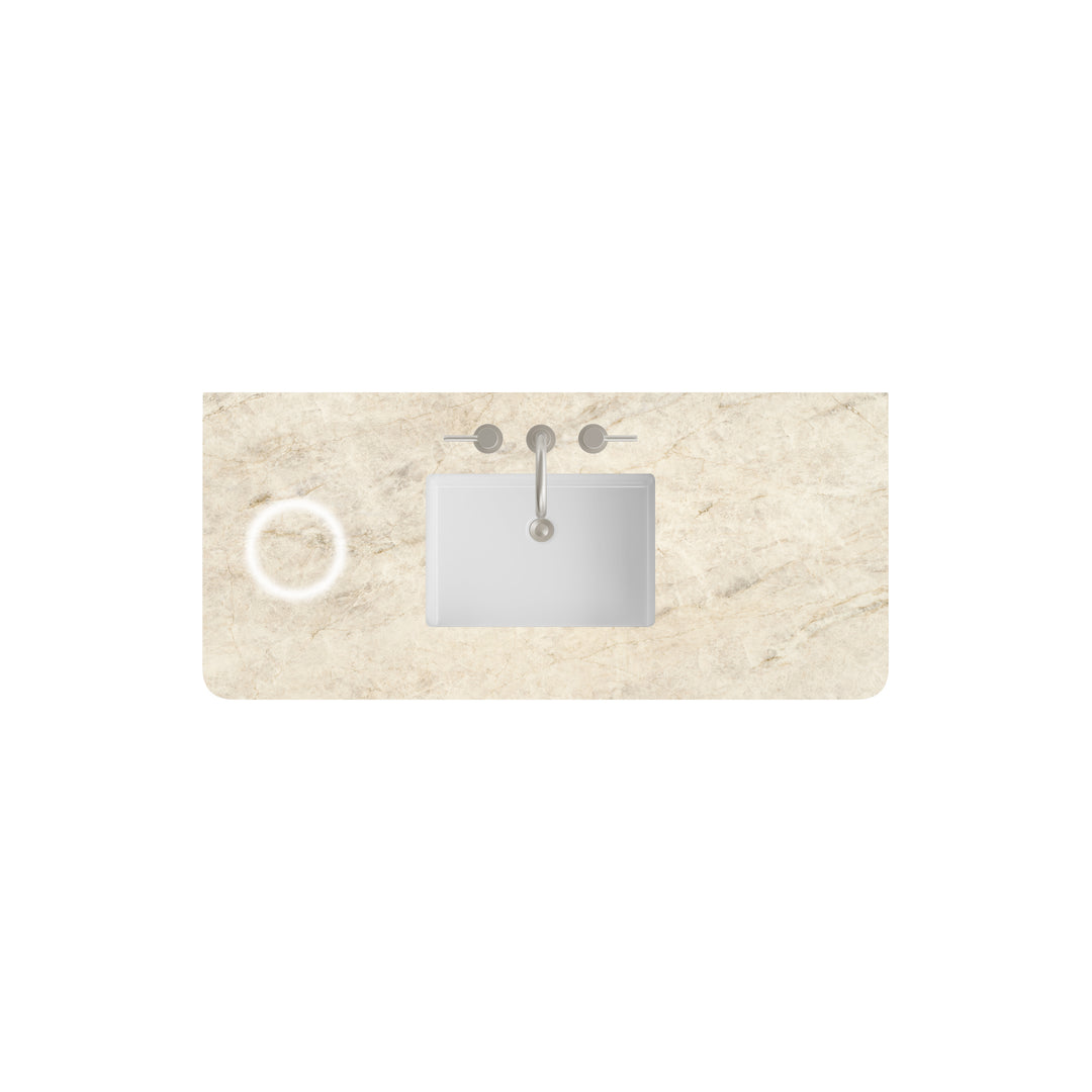 48" Single Radius-Cut Vanity Top in Tajnar Eclos &amp; FreePower Charger | ANVE Kitchen &amp; Bath
