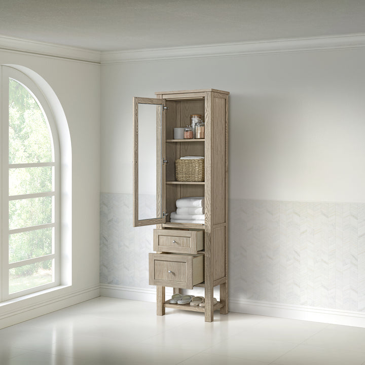 Breckenridge 22" Linen Cabinet in Whitewashed Oak