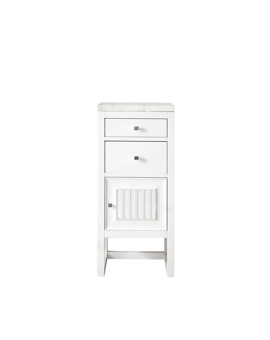 Athens 15" Base Cabinet with Right Door in Glossy White, Eternal Jasmine Pearl Silestone Top | ANVE Kitchen & Bath