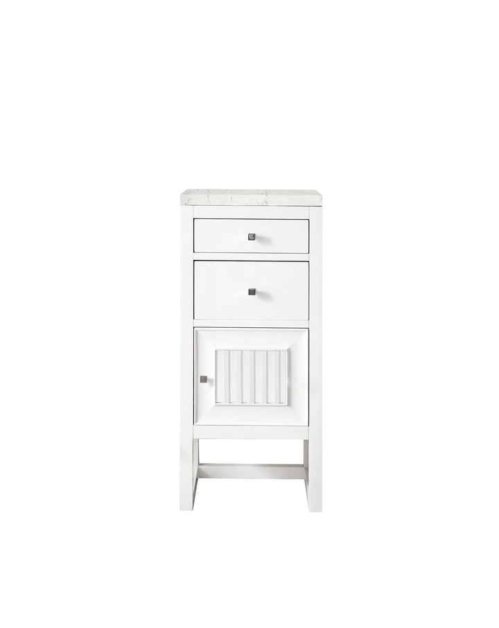 Athens 15" Base Cabinet with Right Door in Glossy White, Eternal Jasmine Pearl Silestone Top | ANVE Kitchen &amp; Bath