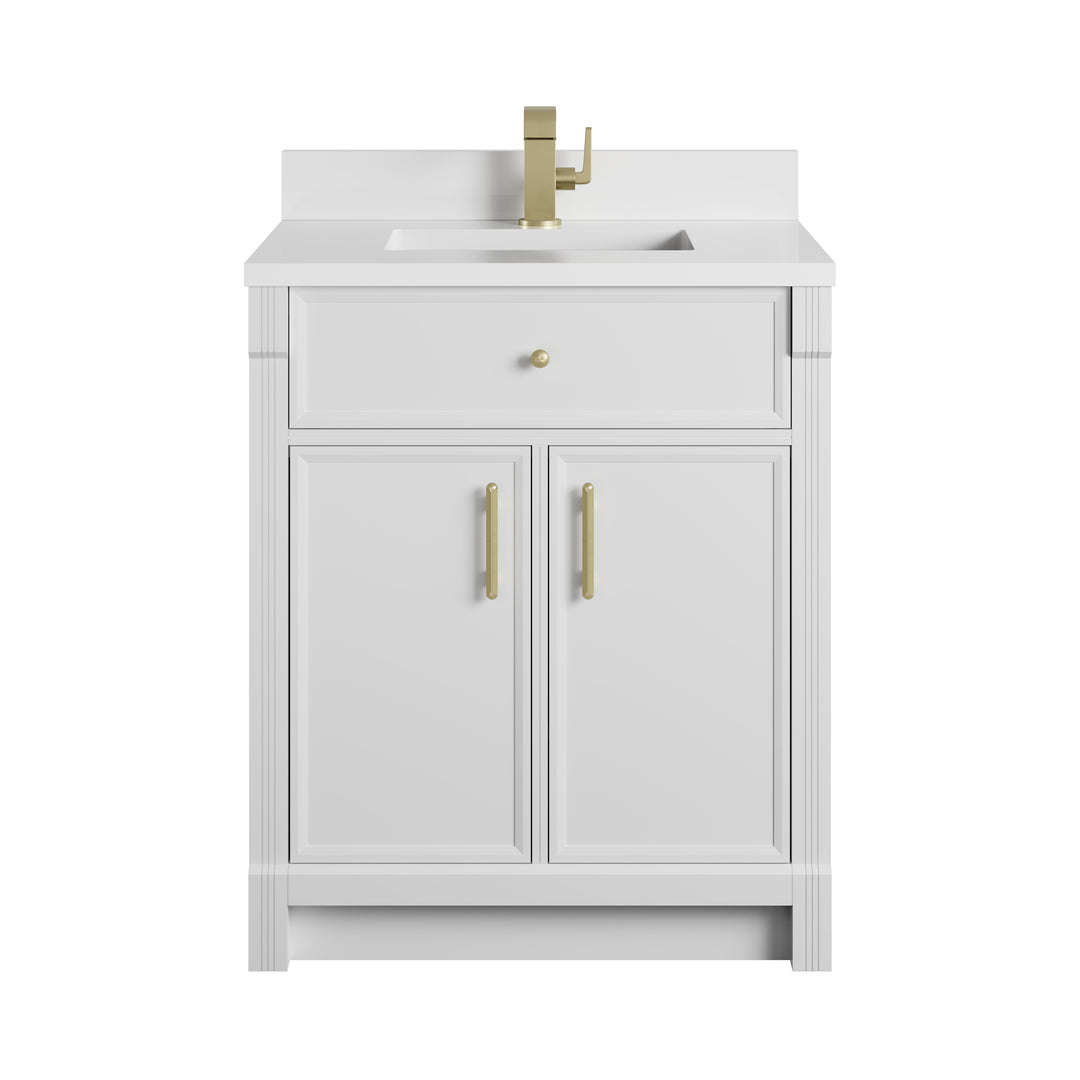Bellshire Sink Freestanding Bathroom Vanity with Silestone Top | ANVE Kitchen & Bath