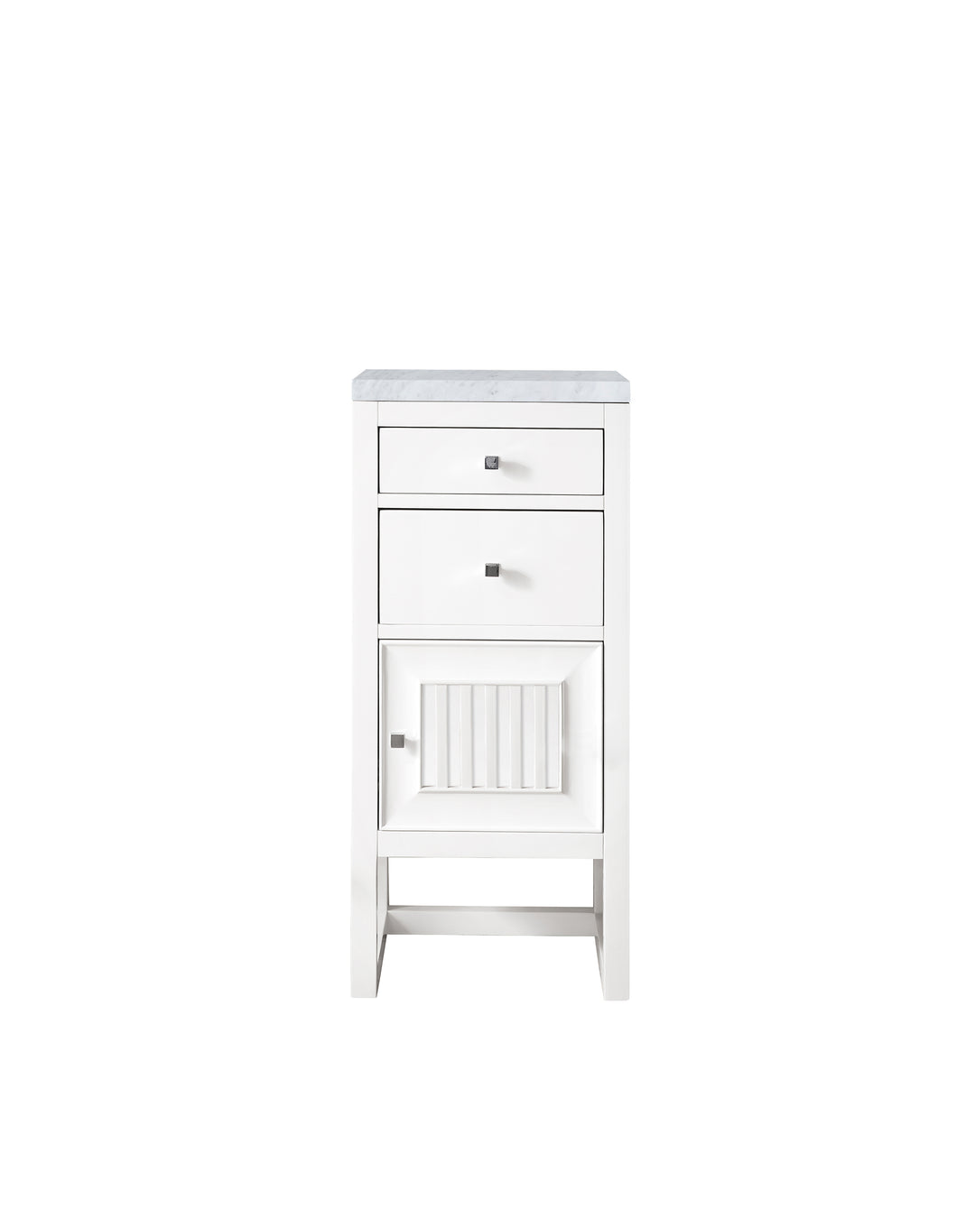 Athens 15" Base Cabinet with Right Door in Glossy White, Carrara Marble Top | ANVE Kitchen & Bath