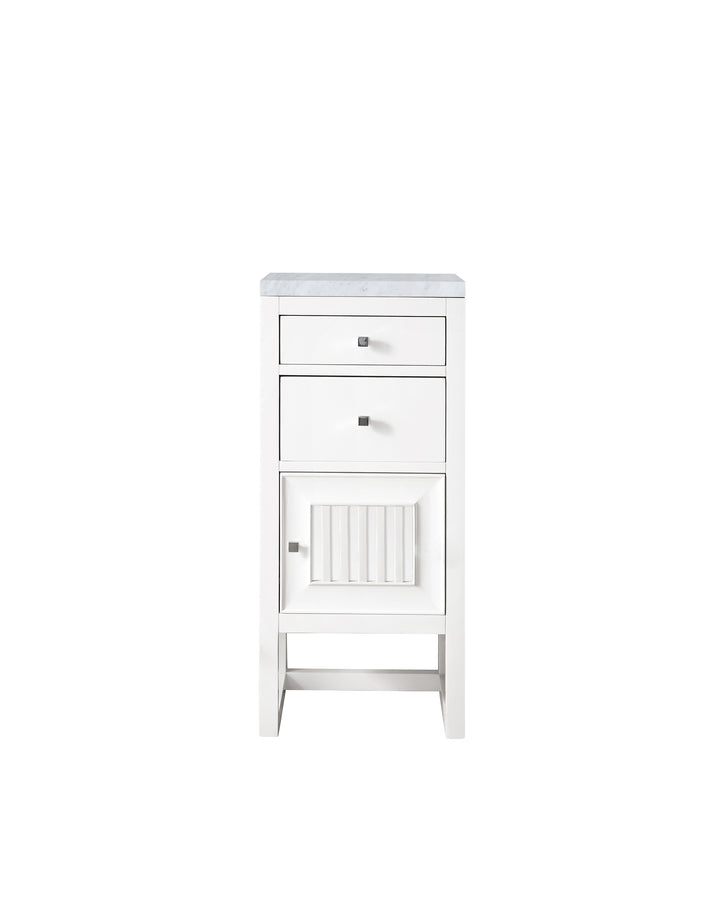 Athens 15" Base Cabinet with Right Door in Glossy White, Carrara Marble Top | ANVE Kitchen &amp; Bath