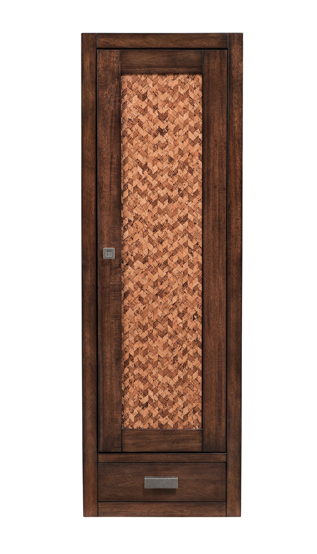 Addison 12" Petite Tower Hutch, Right in Mid-Century Acacia