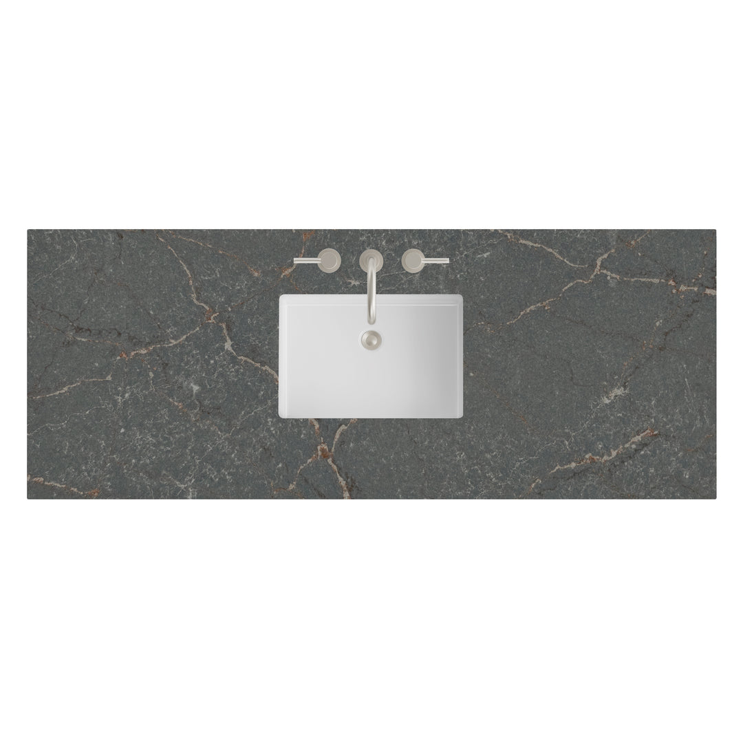 60" Single Parisien Bleu Silestone 3 CM Vanity Top with Undermount Sink | ANVE Kitchen &amp; Bath