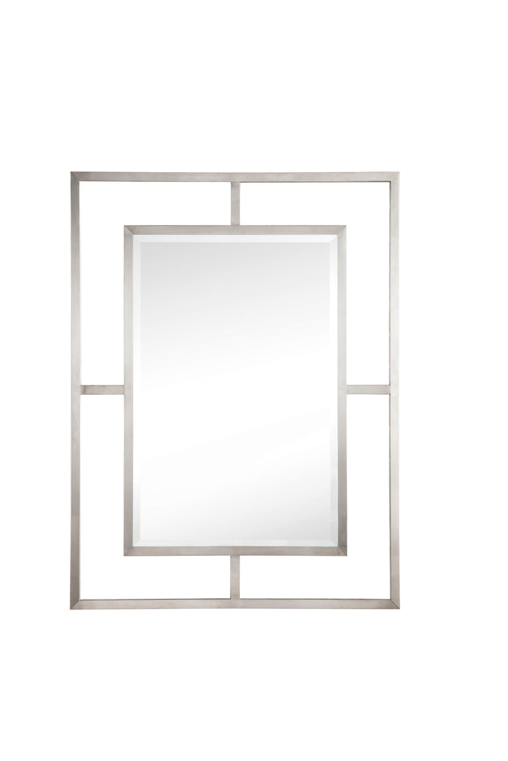 Boston 30" x 40" Rectangular Bathroom Mirror, Brushed Nickel | ANVE Kitchen &amp; Bath