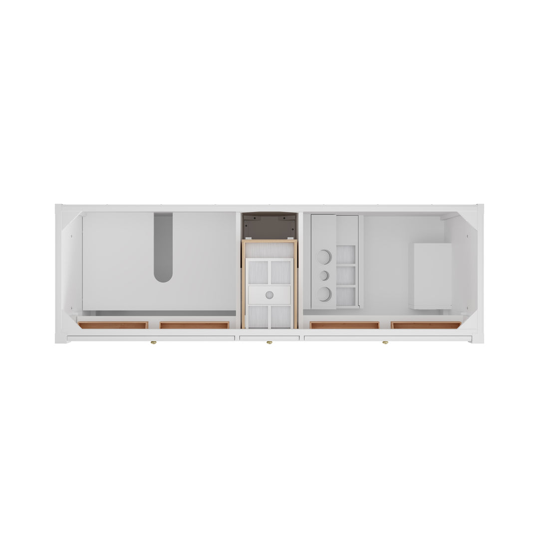 Bellshire 72" Double Sink Freestanding Vanity Cabinet in Bright White