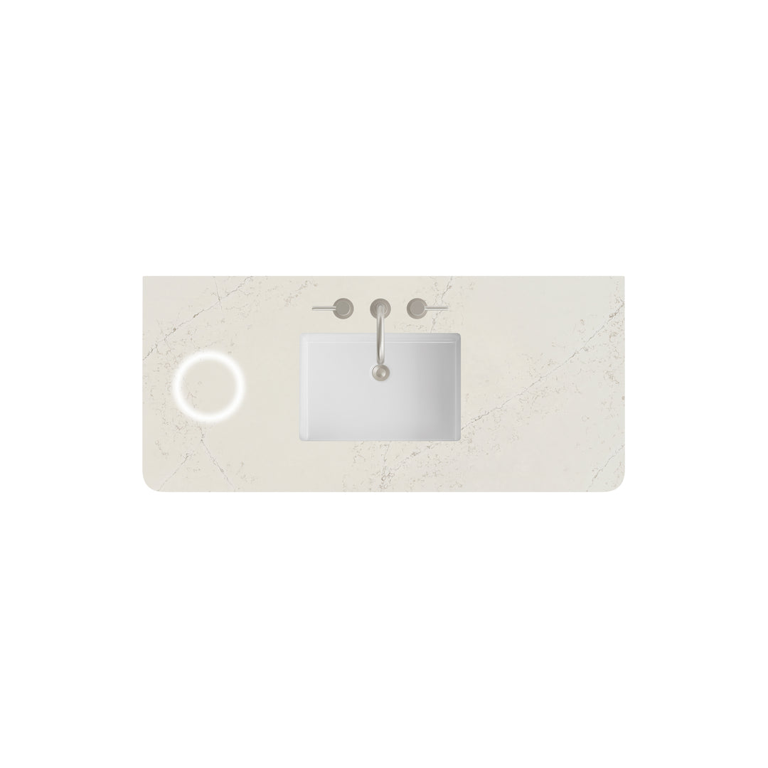 48" Single Radius-Cut Widespread Siberian Silestone Top with Sink &amp; FreePower Charger | ANVE Kitchen &amp; Bath