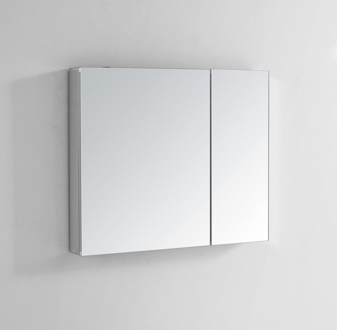 AQUADOM Royale 36 inches x 30 inches Medicine Mirror Glass Cabinet for Bathroom