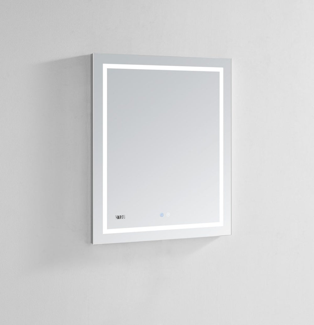 AQUADOM Daytona 24 inches x 30 inches Wall Mounted LED Lighted Silver Mirror for Bathroom