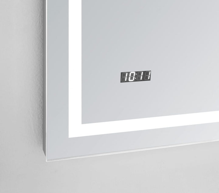 AQUADOM Daytona 24 inches x 30 inches Wall Mounted LED Lighted Silver Mirror for Bathroom