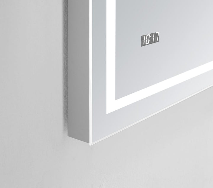 AQUADOM Daytona 24 inches x 36 inches Wall Mounted LED Lighted Silver Mirror for Bathroom