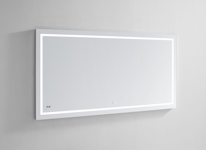 AQUADOM Daytona 60 inches x 30 inches Wall Mounted LED Lighted Silver Mirror for Bathroom