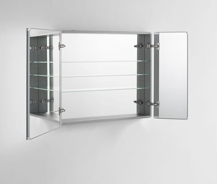 AQUADOM Royale 36 inches x 30 inches Medicine Mirror Glass Cabinet for Bathroom