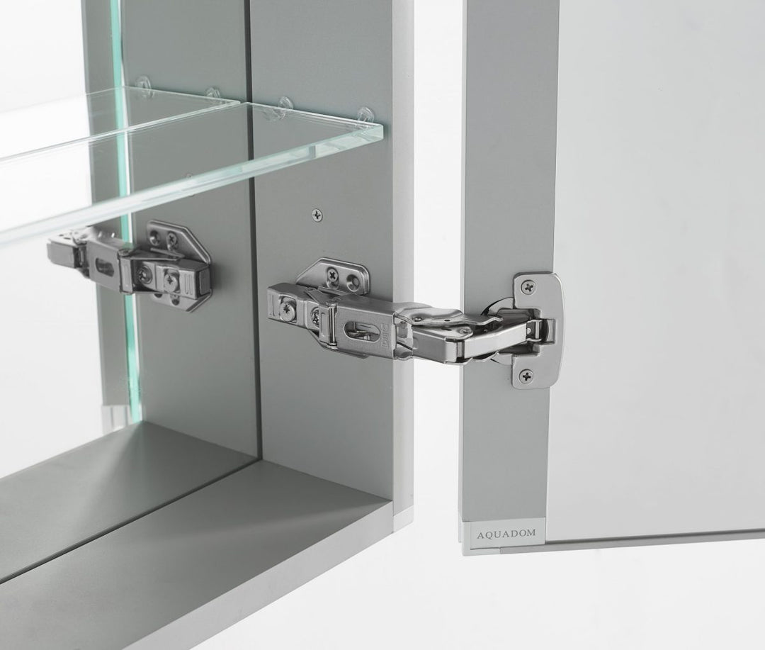 AQUADOM Royale 36 inches x 30 inches Medicine Mirror Glass Cabinet for Bathroom
