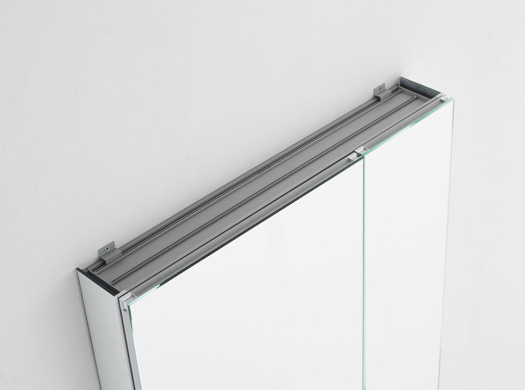 AQUADOM Royale 48 inches x 30 inches Medicine Mirror Glass Cabinet for Bathroom