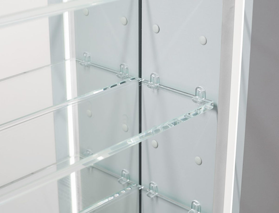 AQUADOM Royale 48 inches x 30 inches Medicine Mirror Glass Cabinet for Bathroom