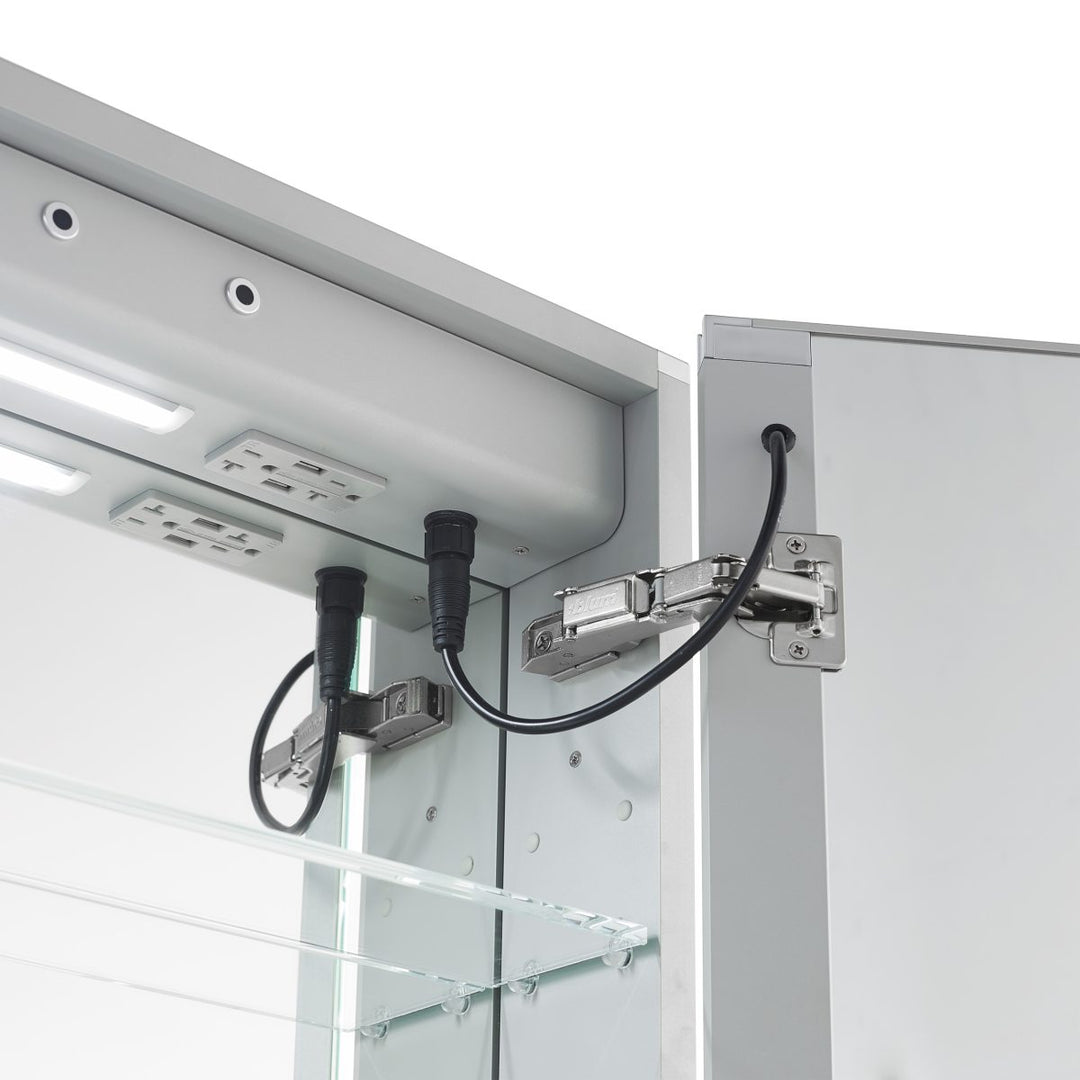 AQUADOM Signature Royale 60 inches x 30 inches LED Lighted Mirror Glass Medicine Cabinet for Bathroom