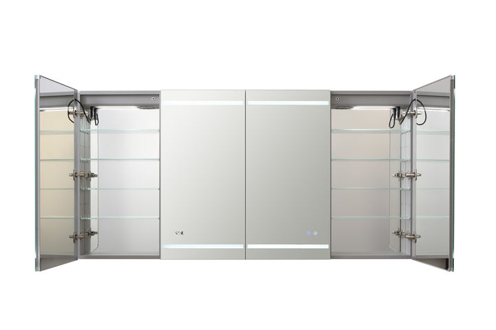 AQUADOM Signature Royale 72 inches x 36 inches LED Lighted Mirror Glass Medicine Cabinet for Bathroom