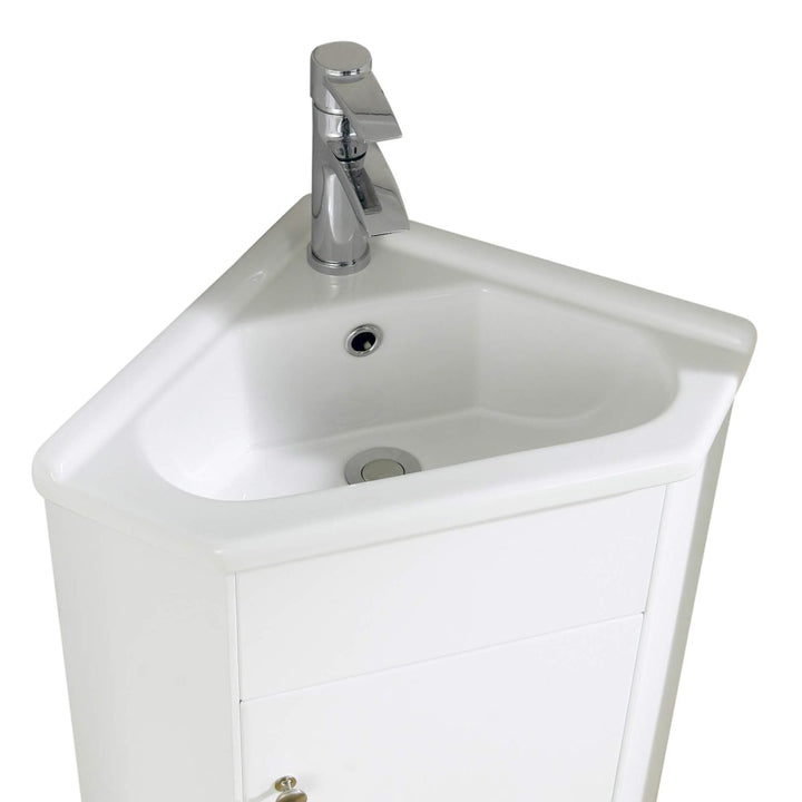  Englewood 22" Modern Corner Bathroom Vanity White