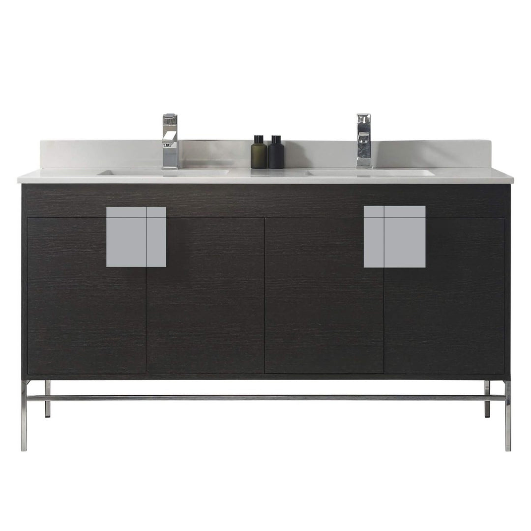 Shawbridge 60" Double Sink Freestanding Bathroom Vanity
