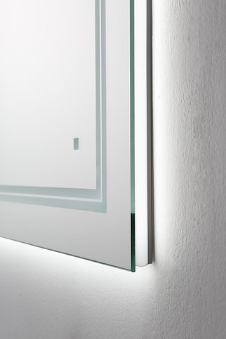 AQUADOM Soho 24 inches x 30 inches Led Lighted Silver Mirror for Bathroom 