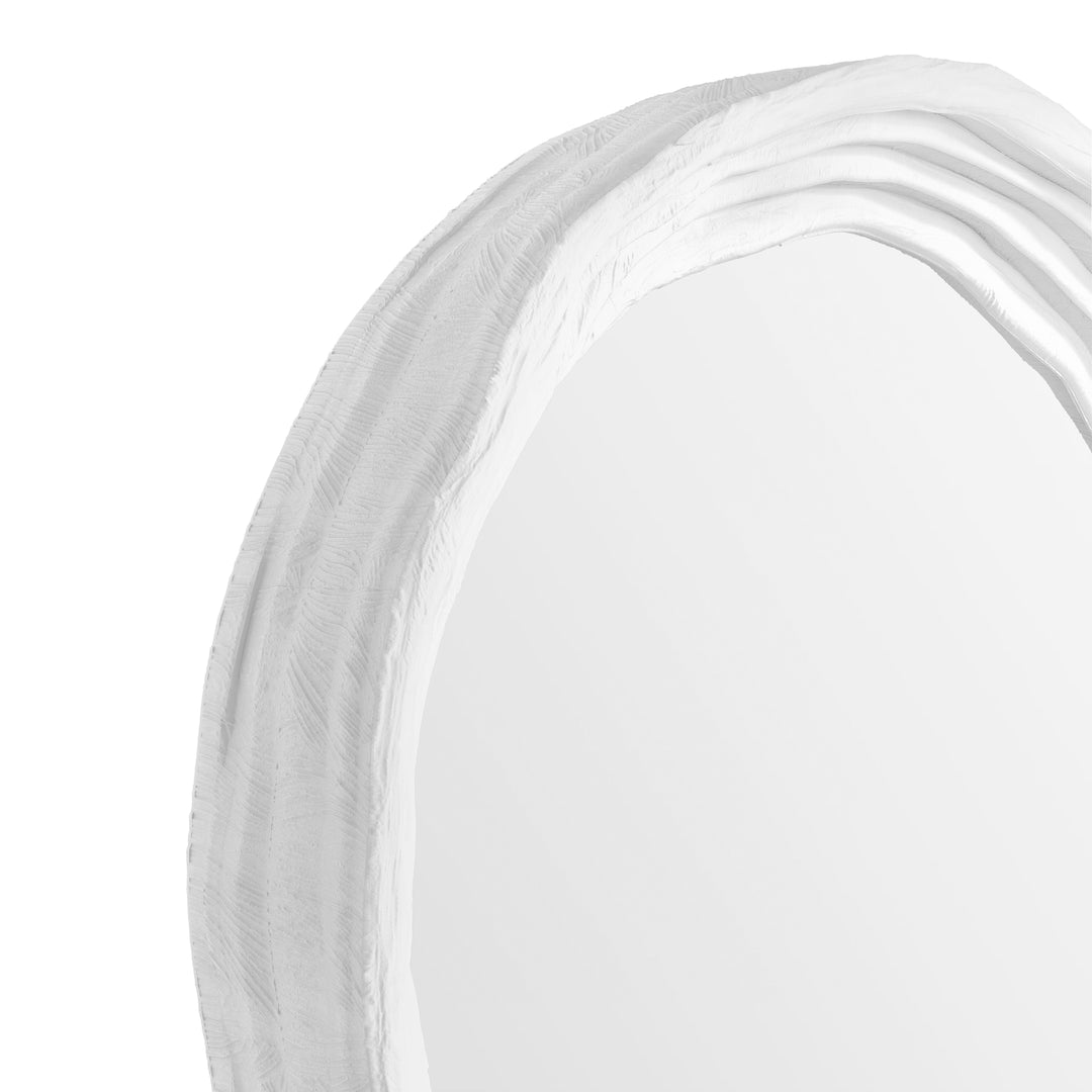 Terra 30" x 30" Round Bathroom Mirror, Limestone