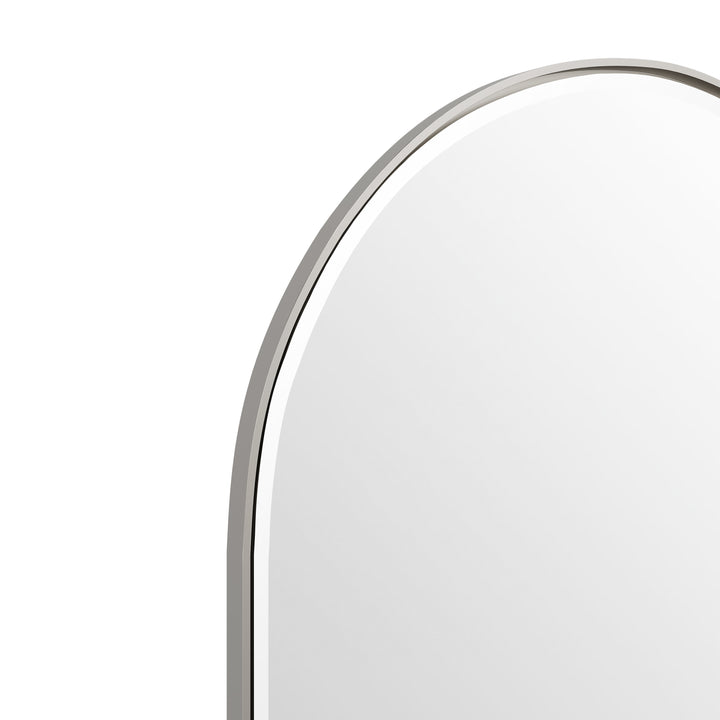 Rohe 24" x 36" Arched Bathroom Mirror, Satin Nickel