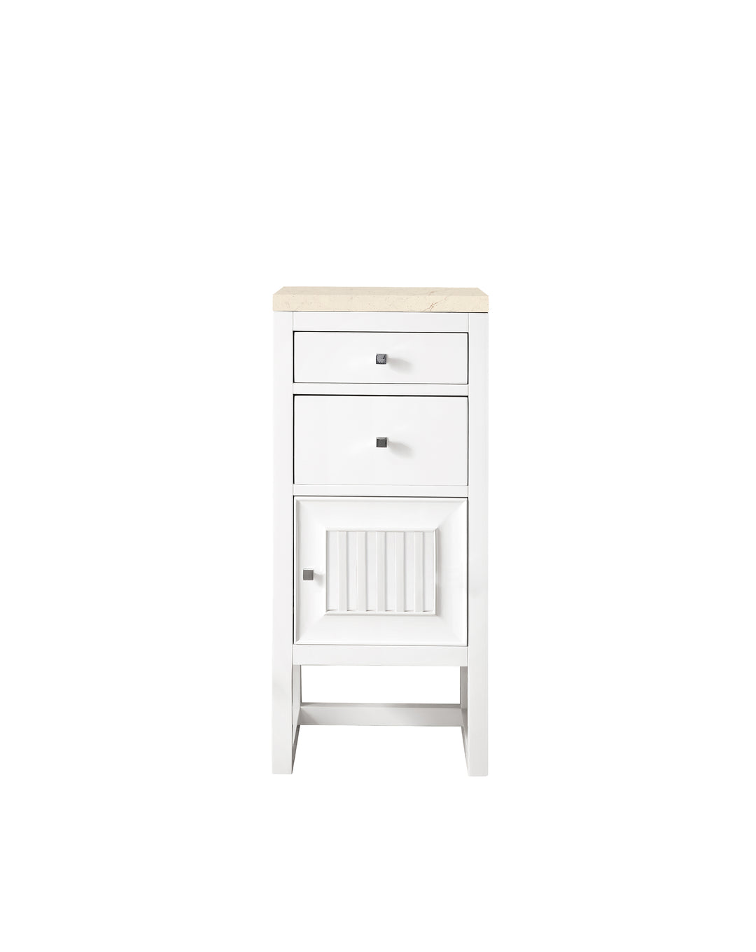 Athens 15" Base Cabinet with Right Door in Glossy White, Eternal Marfil Silestone Top | ANVE Kitchen & Bath