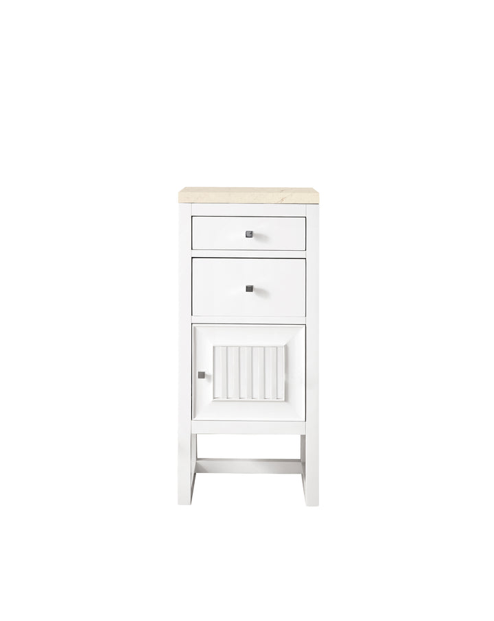 Athens 15" Base Cabinet with Right Door in Glossy White, Eternal Marfil Silestone Top | ANVE Kitchen &amp; Bath