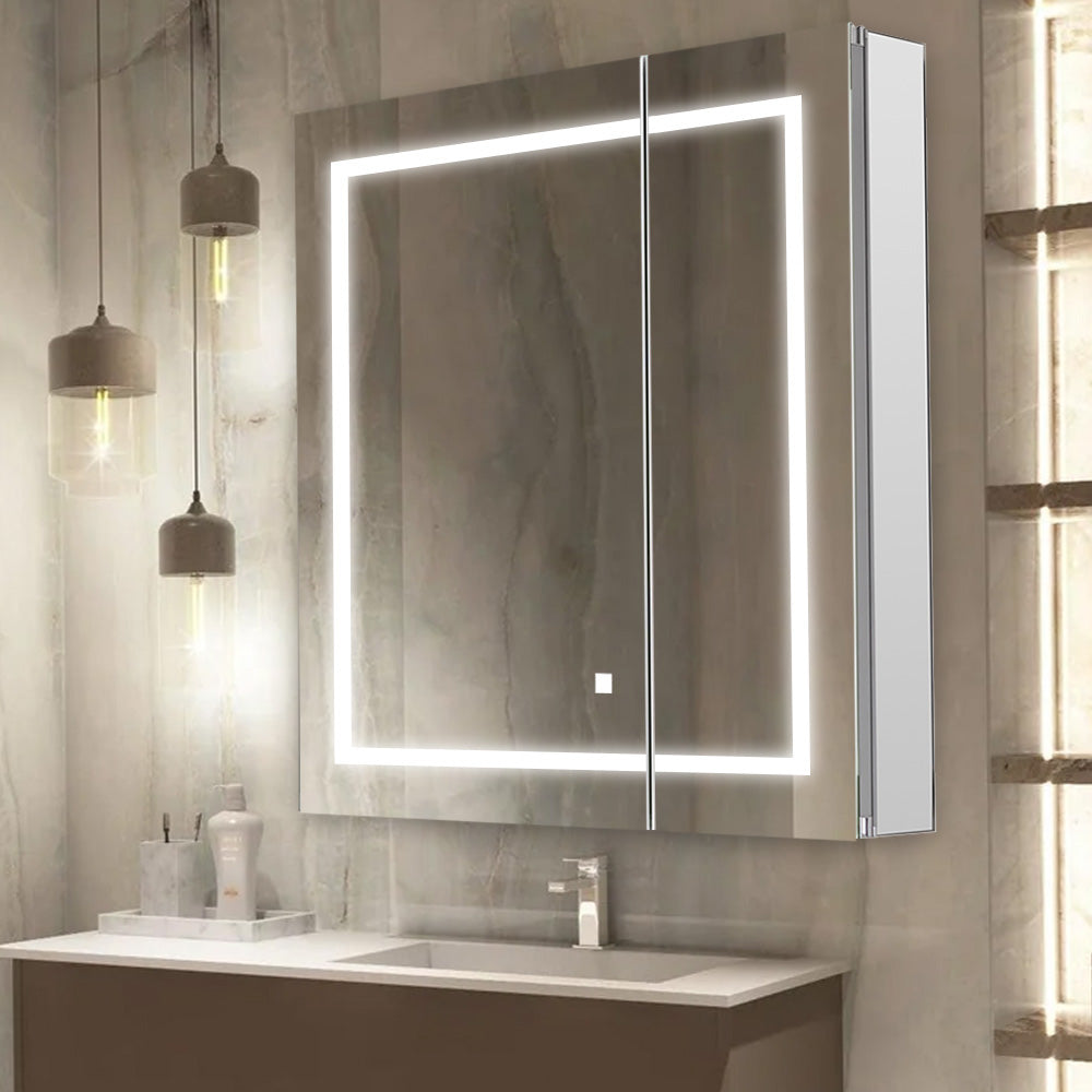 Royale Basic Q 30" x 30" Double Door LED Medicine Cabinet | ANVE Kitchen & Bath