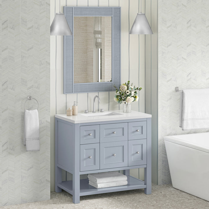 Solene 28" x 38" Bathroom Mirror, Serenity Blue