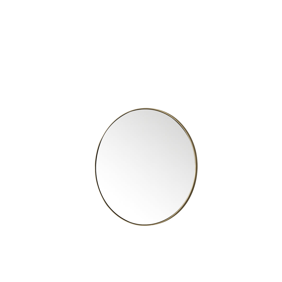 Rohe 30" x 30" Round Bathroom Mirror, Champagne Brass