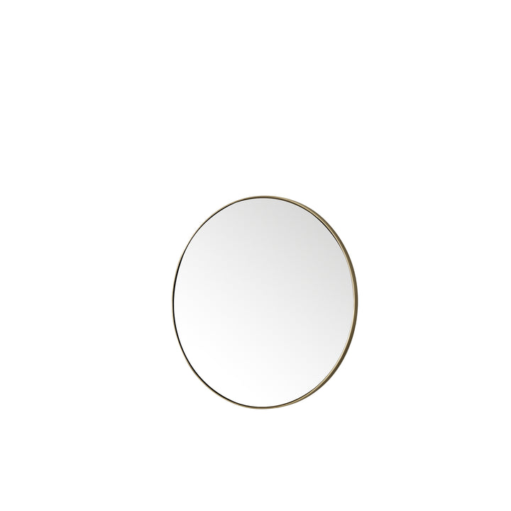 Rohe 30" x 30" Round Bathroom Mirror, Champagne Brass
