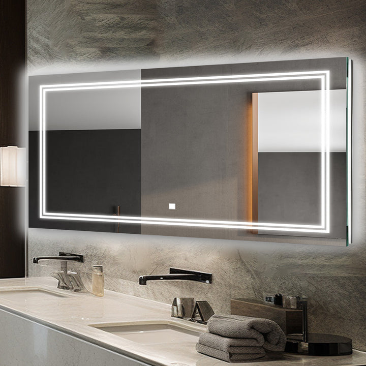 Soho 60" x 36" LED Bathroom Mirror, Anti-Fog | ANVE Kitchen &amp; Bath